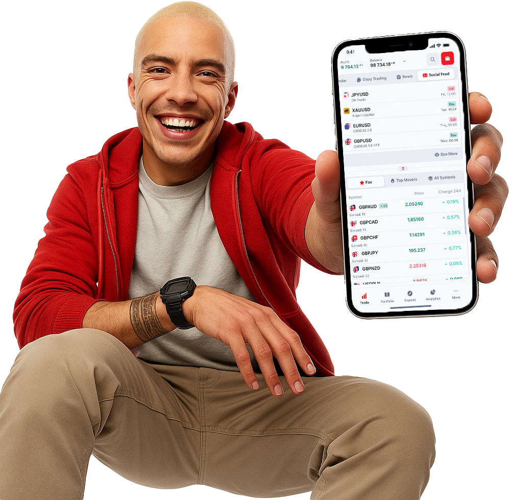 Trader with mobile app